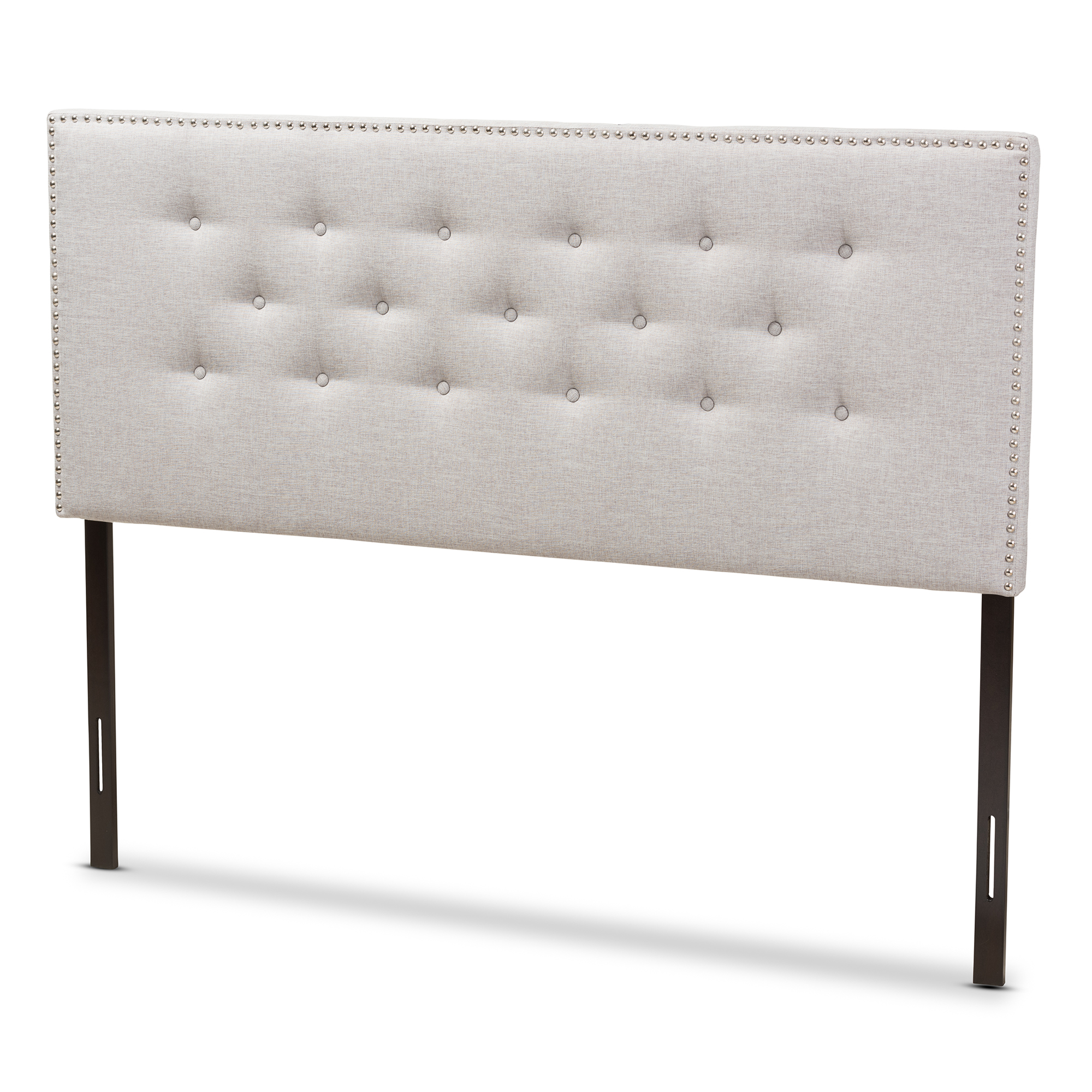 Baxton Studio Windsor Modern and Contemporary Greyish Beige Fabric Upholstered King Size Headboard